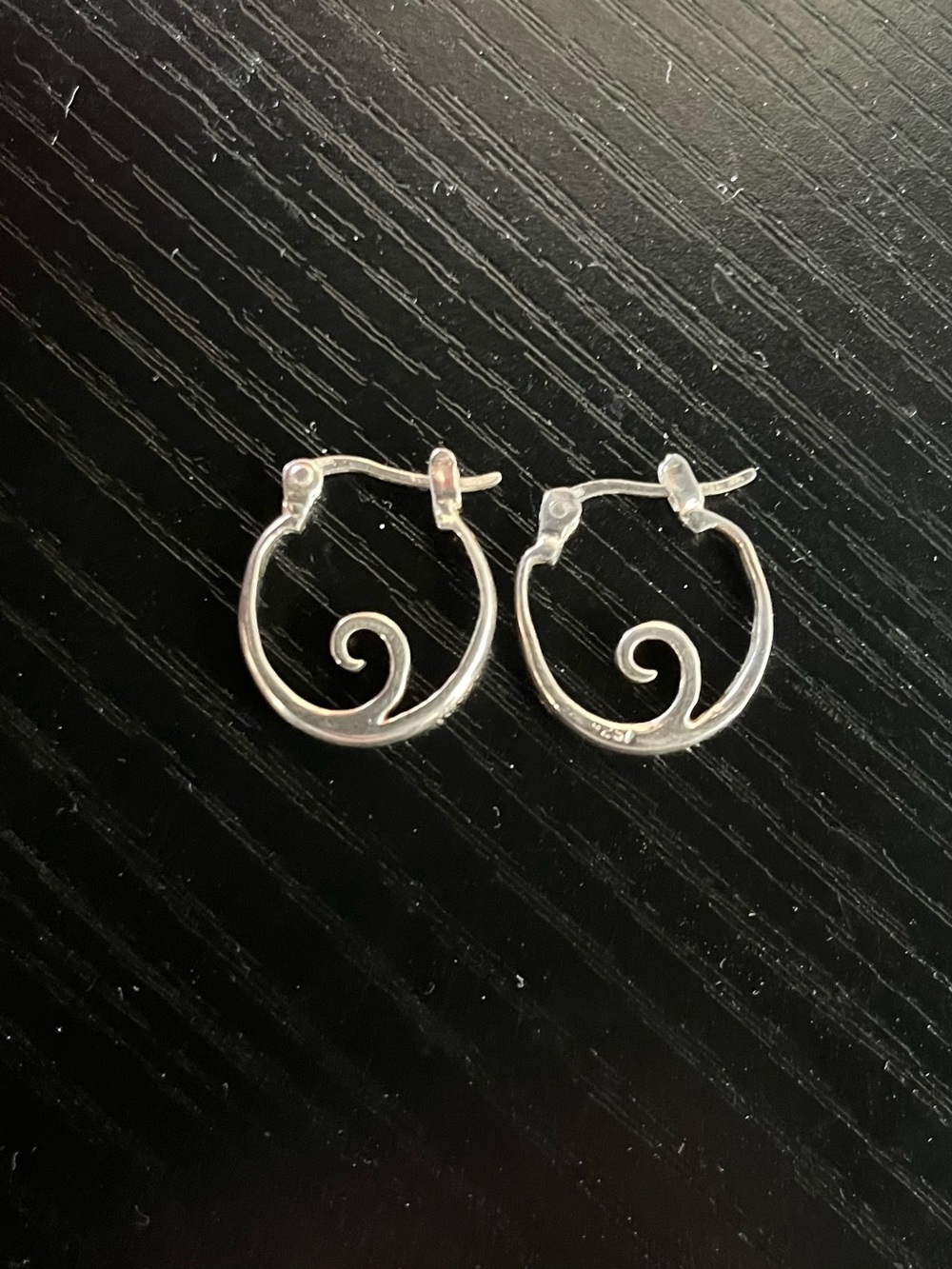 Sterling Silver Spiral/Wave Hoop Earrings
